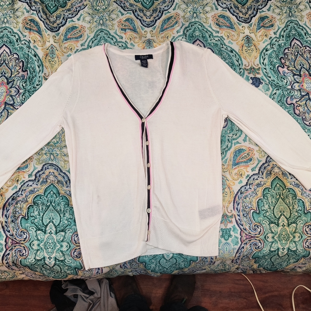 Chaps Cream Cotton Cardigan